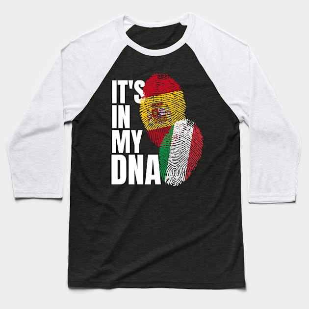 Spaniard And Italian Mix DNA Flag Heritage Gift Baseball T-Shirt by Just Rep It!!